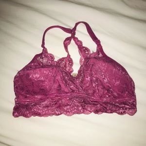 LAST DAY Pink Lace Bralette Racerback